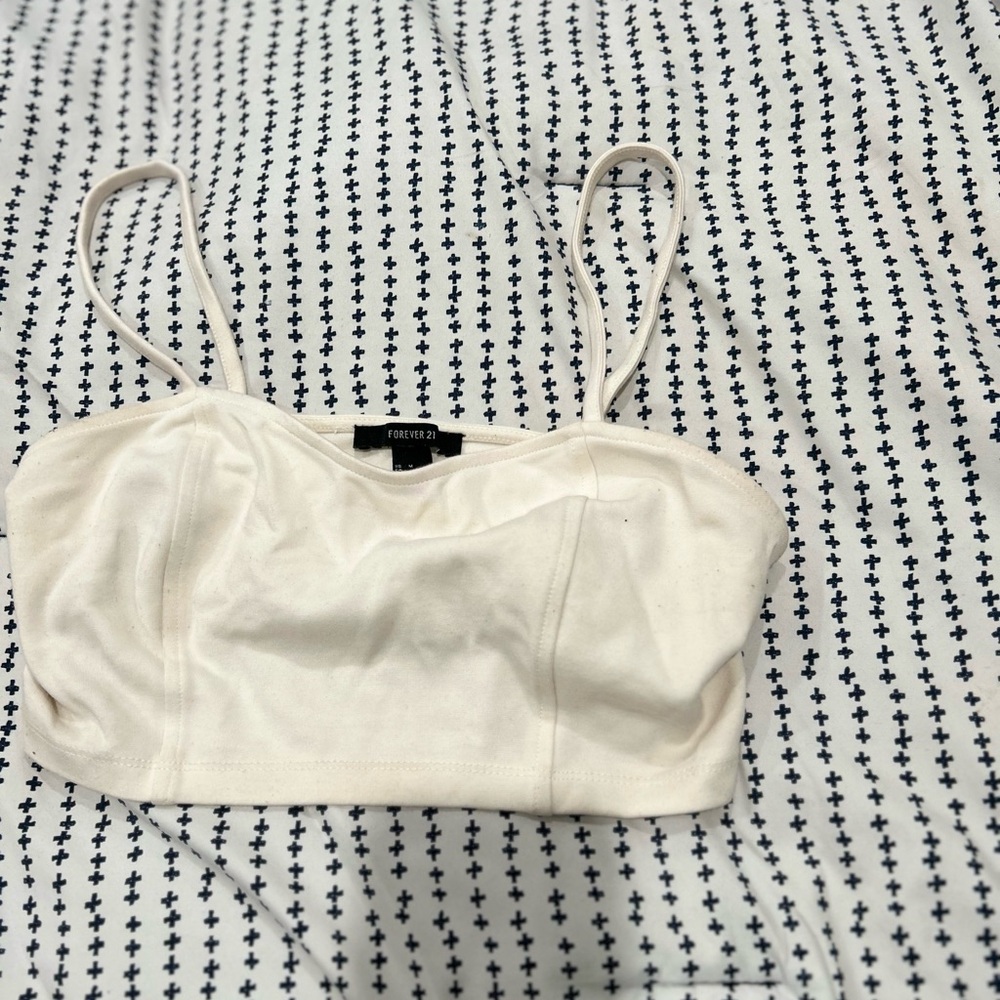 Forever 21 Cream Crop Top